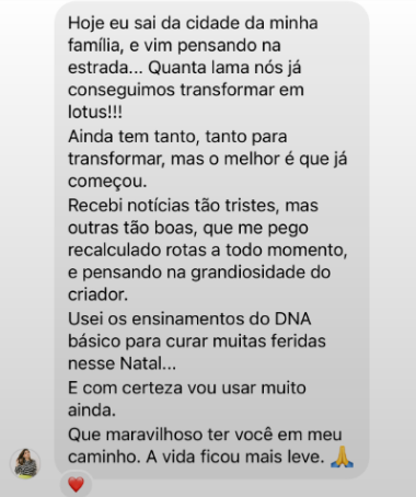 Depoimento de aluna 1